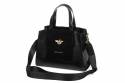 Klasyczna torebka damska kuferek Laura Biaggi pasek z logo na ramię