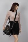 Pikowana torebka damska shopper Laura Biaggi czarna A4 na ramię