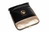 Klasyczna torebka damska czarna listonoszka Laura Biaggi pasek z logo na ramię