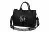 Duża pojemna torebka damska Massimo Contti czarna shopper A4