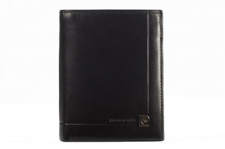 Skórzany czarny portfel męski Pierre Cardin
