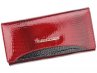 Klasyczny duży portfel damski czerwonby lakier skóra